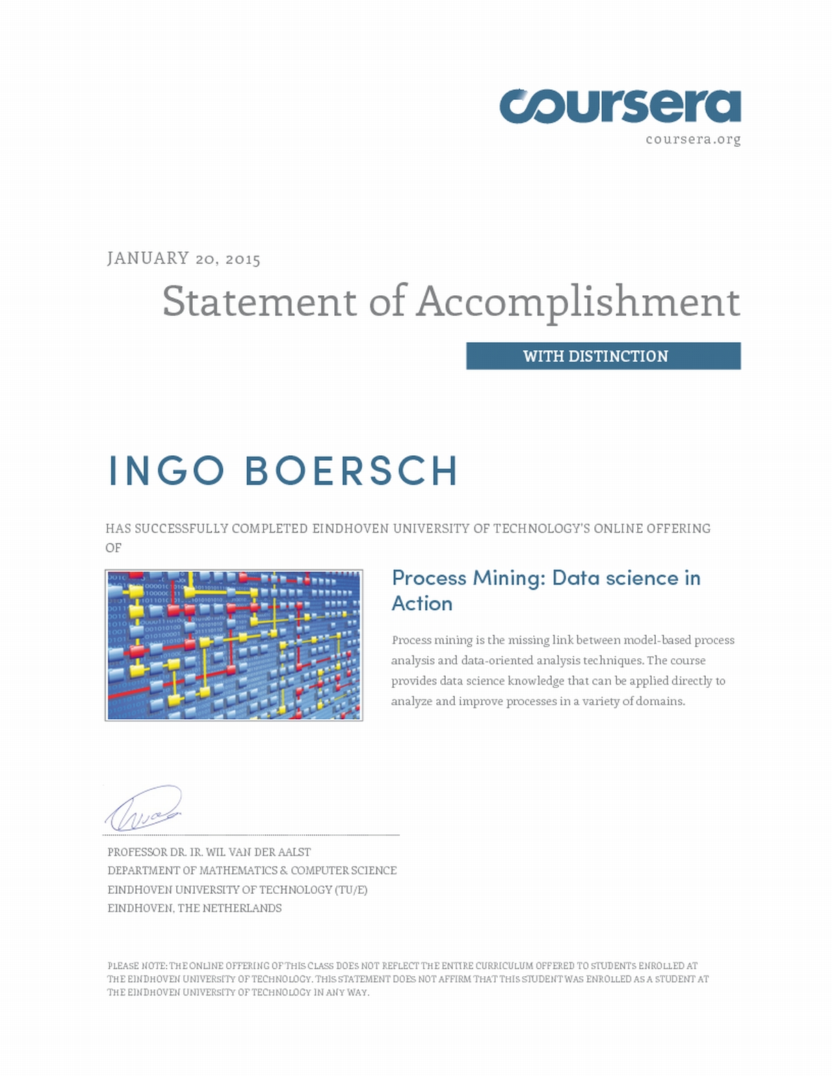 2015-01 Coursera - Process Mining - Data Science in Action - WIL VAN DER AALST